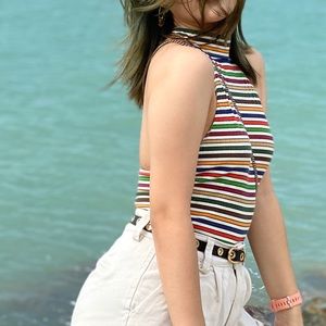 Urban outfitters stripe sleeveless bodysuit